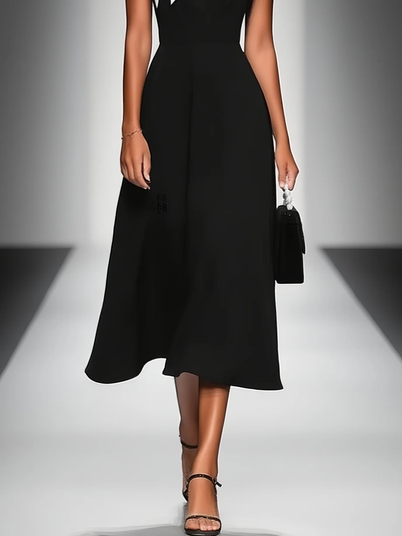 Women's Square Neck Colorblock Square Midi Dress – ModClo