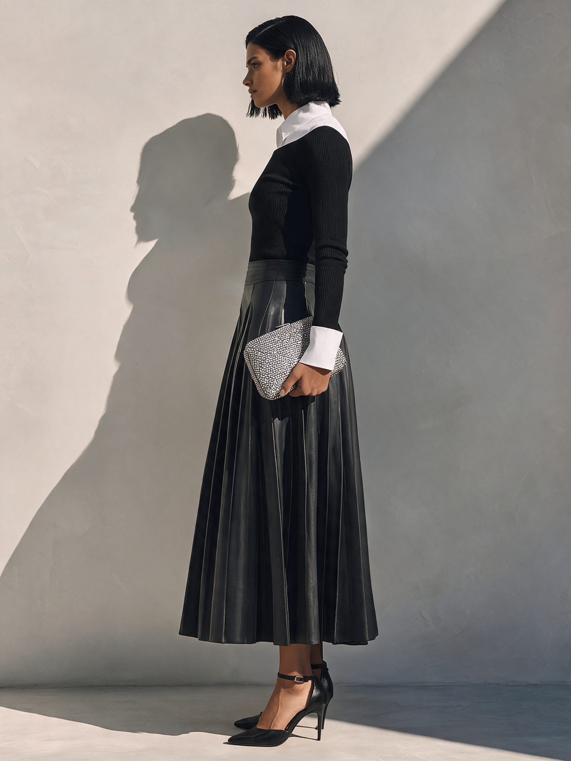 Women's Knit Faux Layer Skirt Set – ModClo