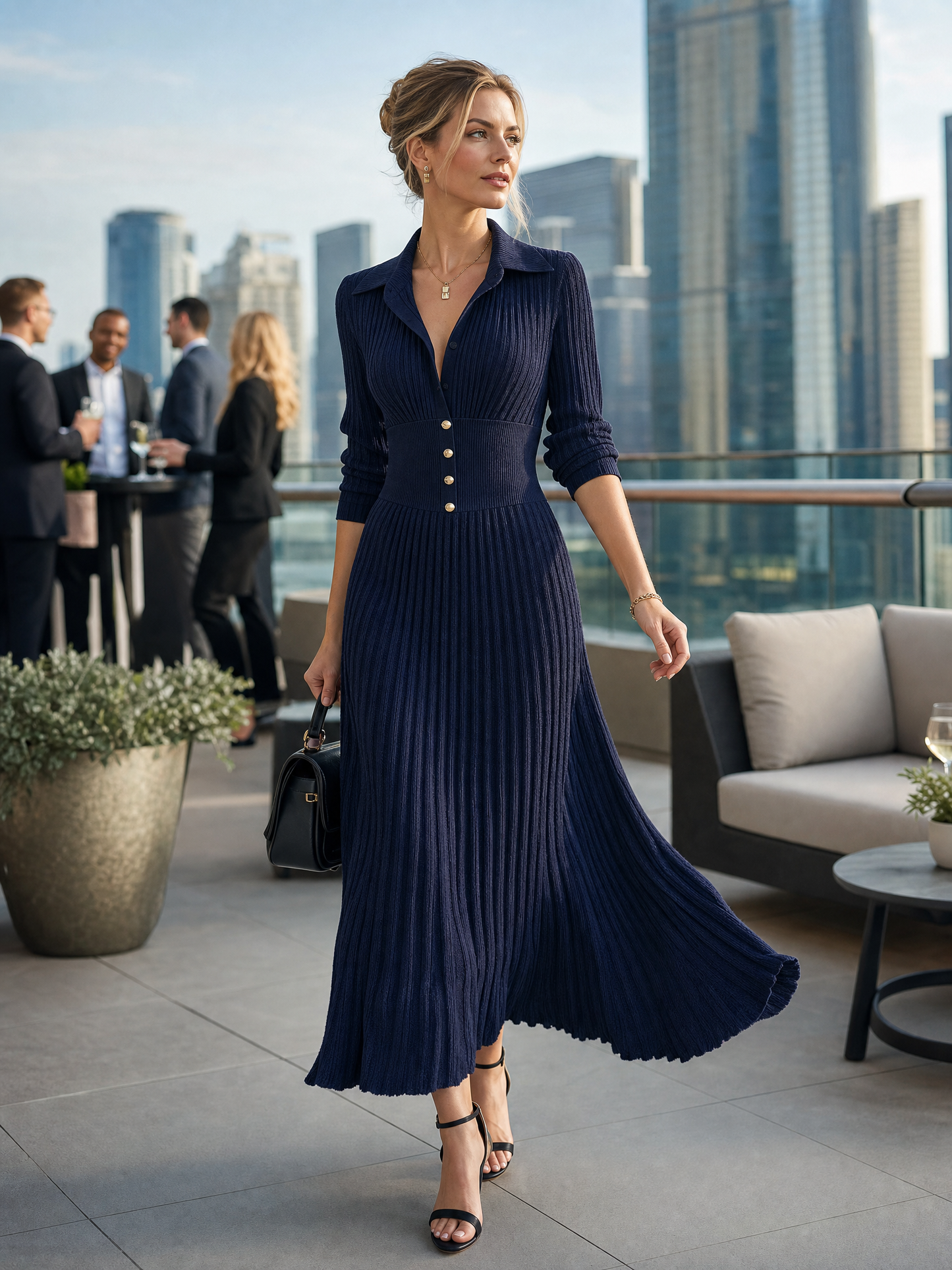 Women's Knit Pleated Dress – ModClo