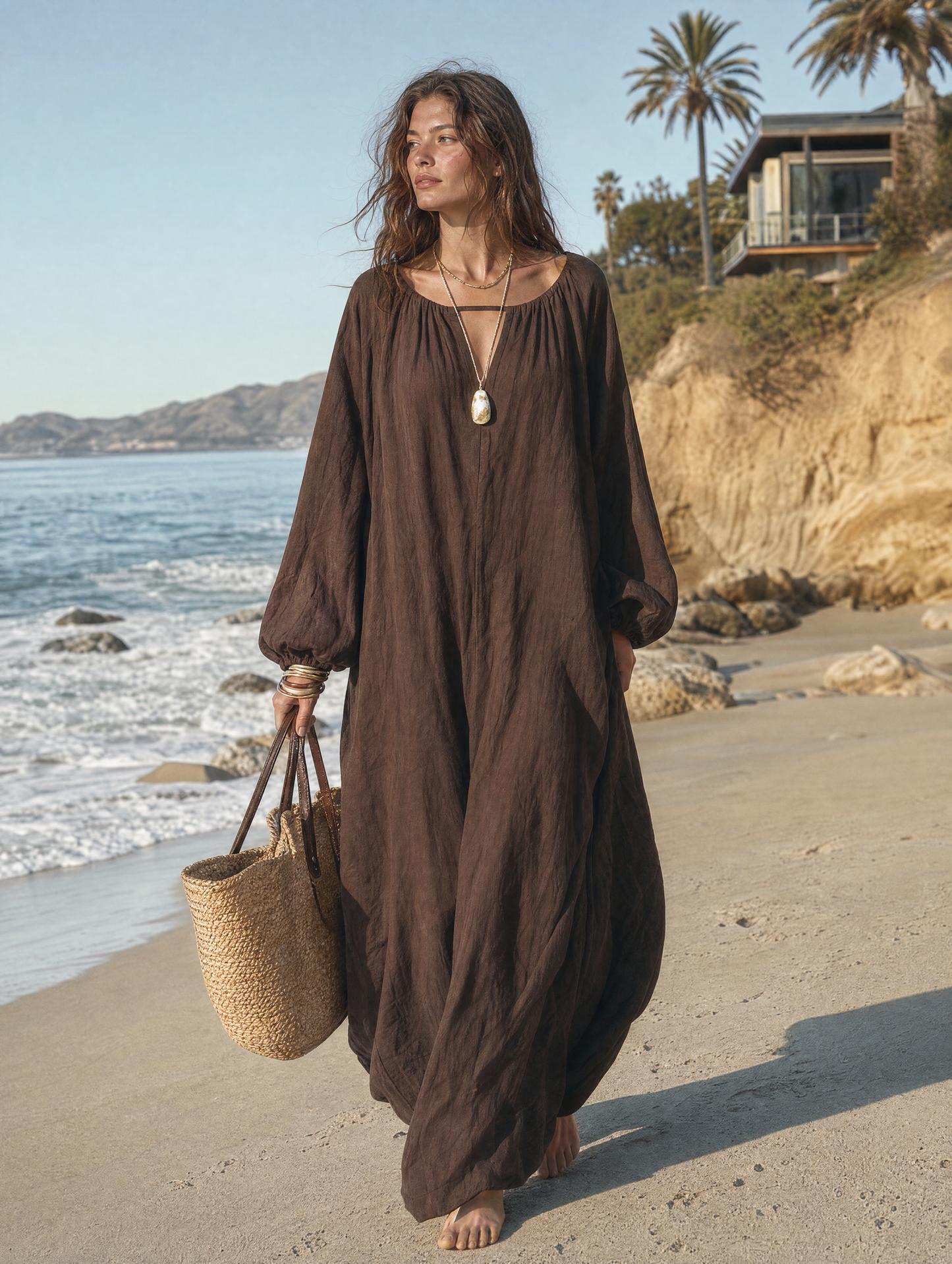 Women's Long Sleeve Long Sleeve Maxi Dress – ModClo