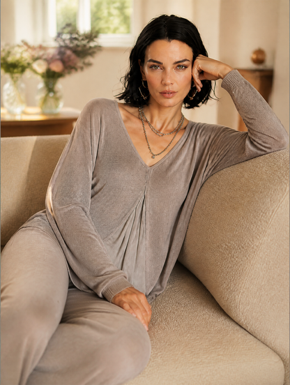 Women's Long Sleeve Faux Layered Top – ModClo