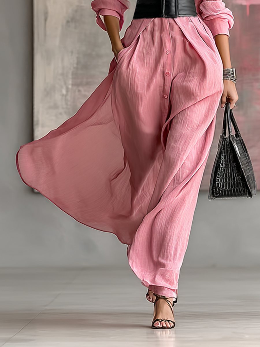 Women's Long Sleeve Lapel Shirt Dress – ModClo