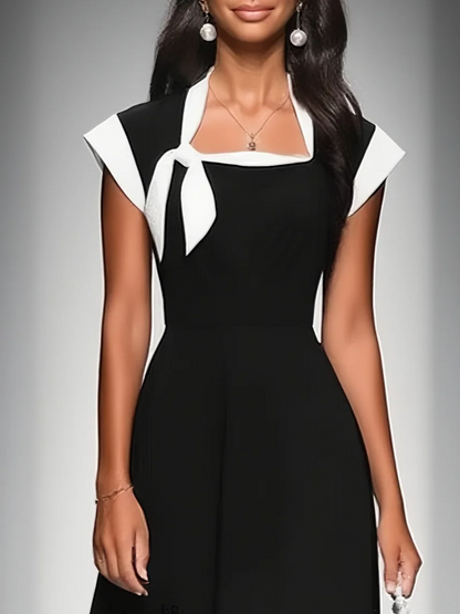 Women's Square Neck Colorblock Square Midi Dress – ModClo