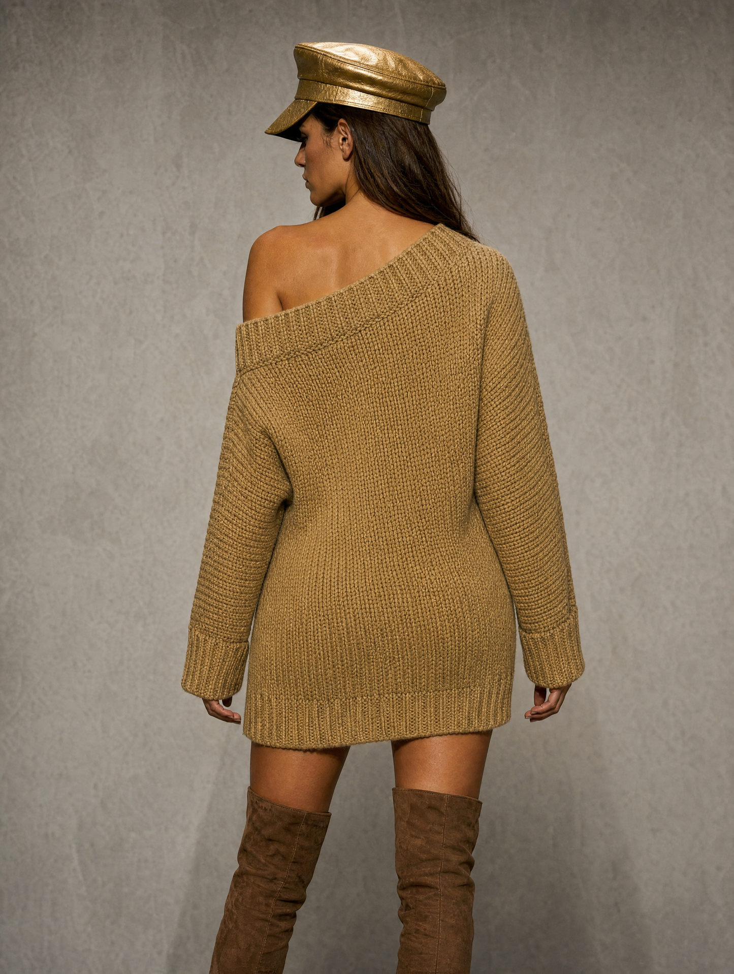Women's Retro One Shoulder Sweater Dress – ModClo