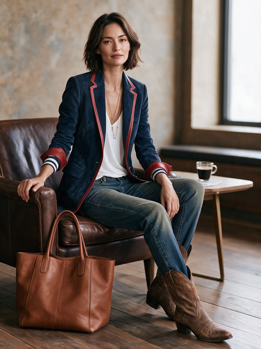 Women's Red Suede Vintage Blazer – ModClo