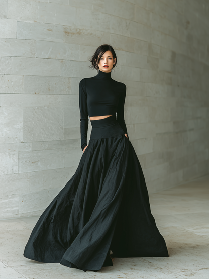 Women's Black Turtleneck Skirt – ModClo