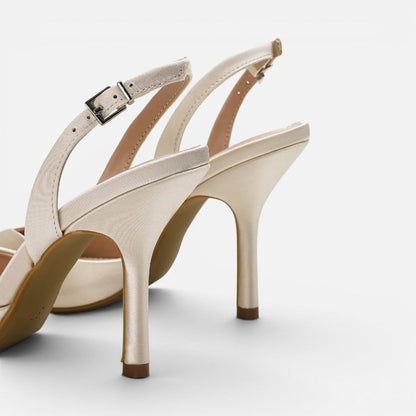 Satin Pointed-Toe Slingback Heels – ModClo, view 5