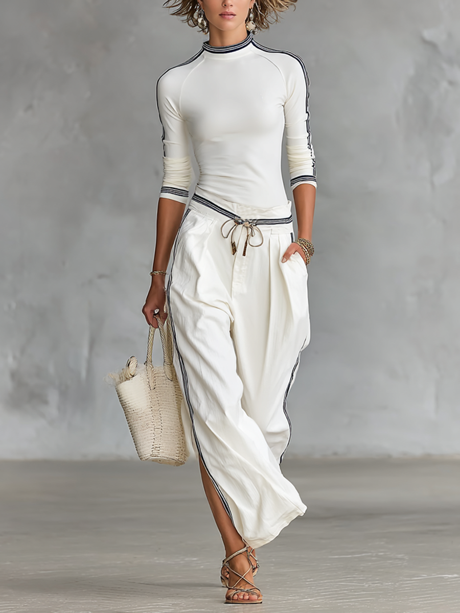 Women's High Neck Drawstring Two-Piece Set – ModClo