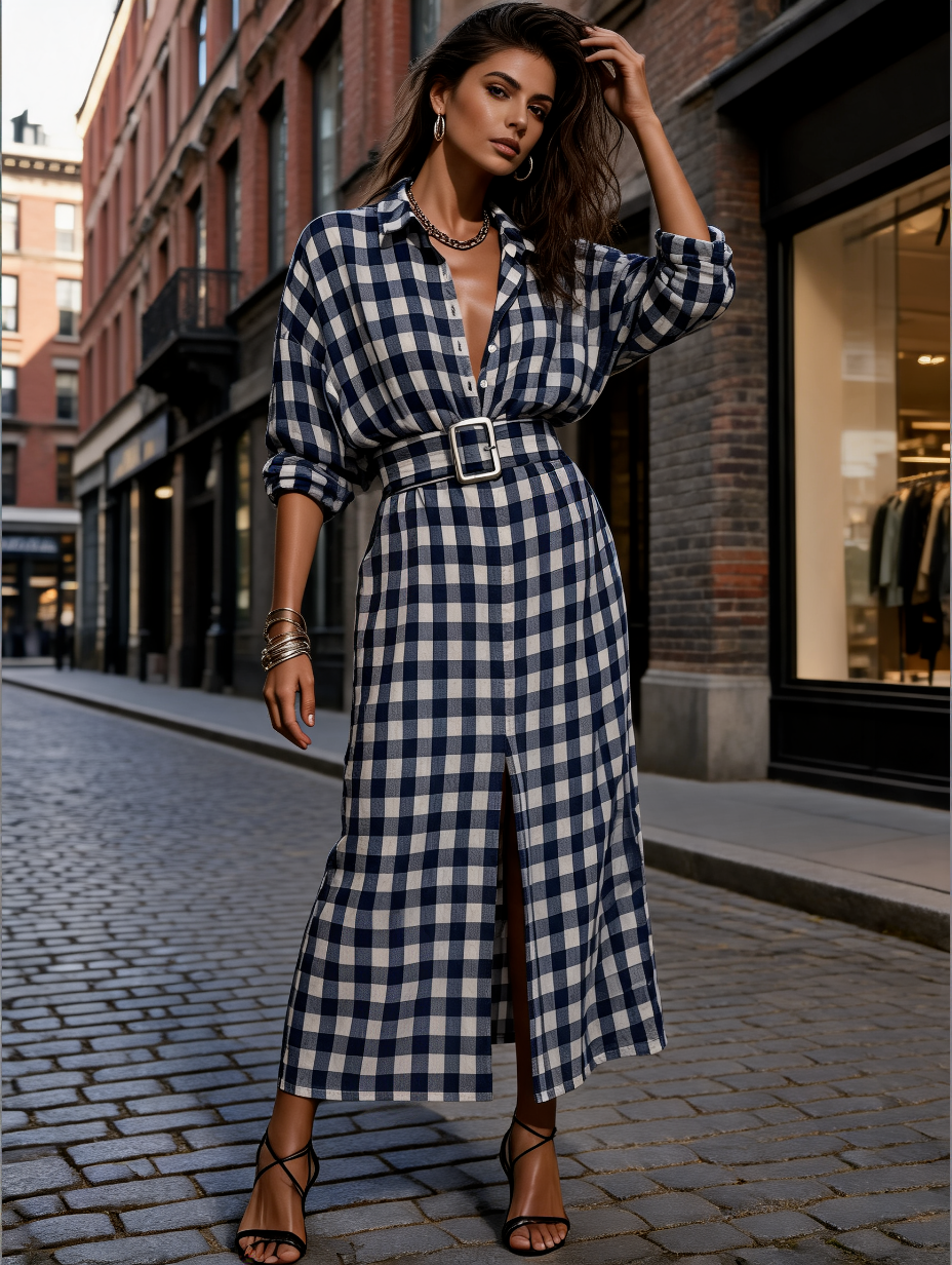 Women's White Cotton Belted Slit Shirt Dress – ModClo