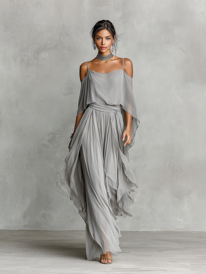 Women's Grey Chiffon Set – ModClo