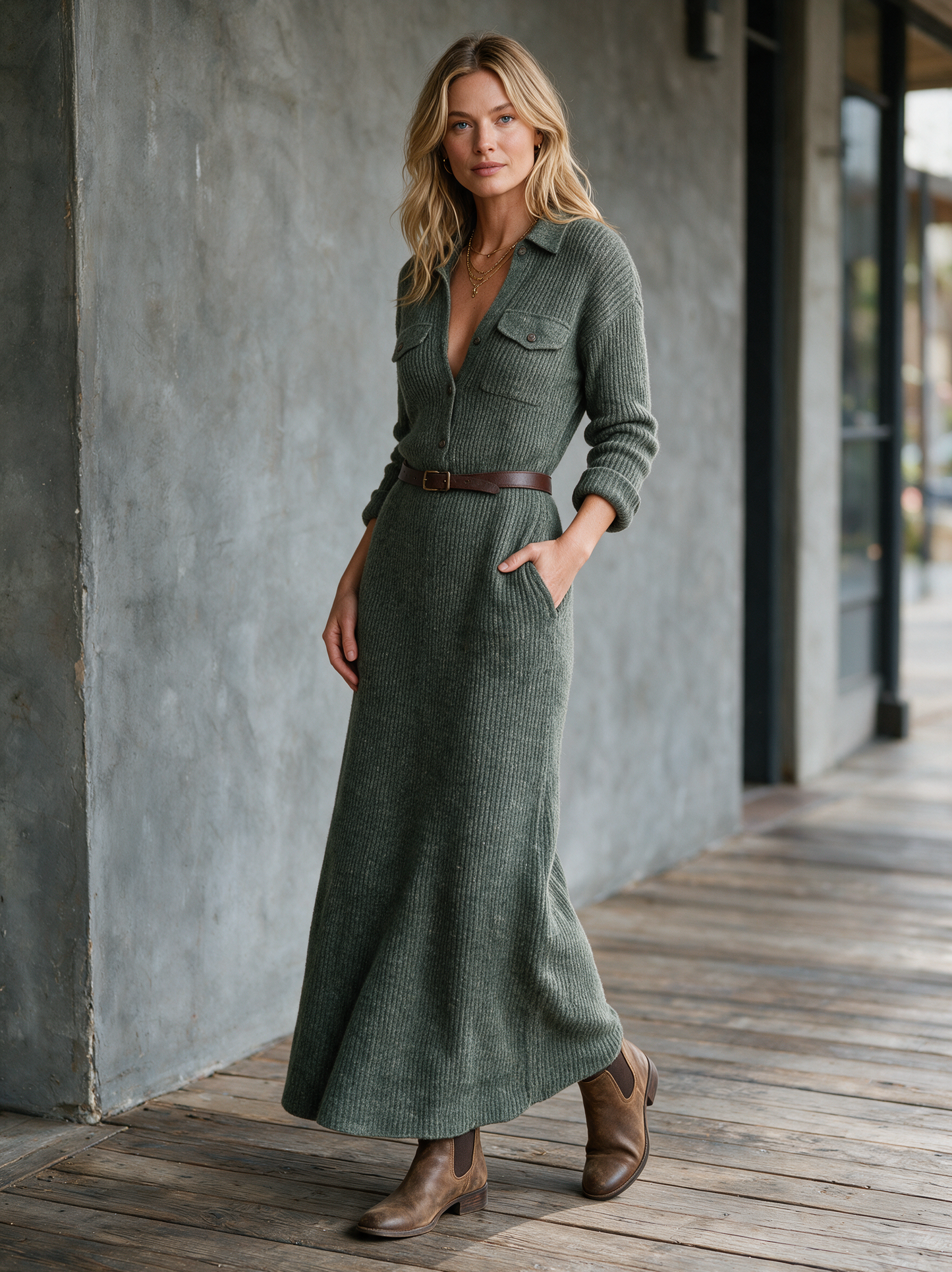 Women's Vintage Button Front Sweater Dress – ModClo