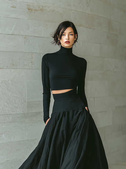 Women's Black Turtleneck Skirt – ModClo