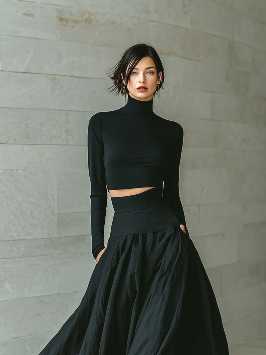 Women's Black Turtleneck Skirt – ModClo