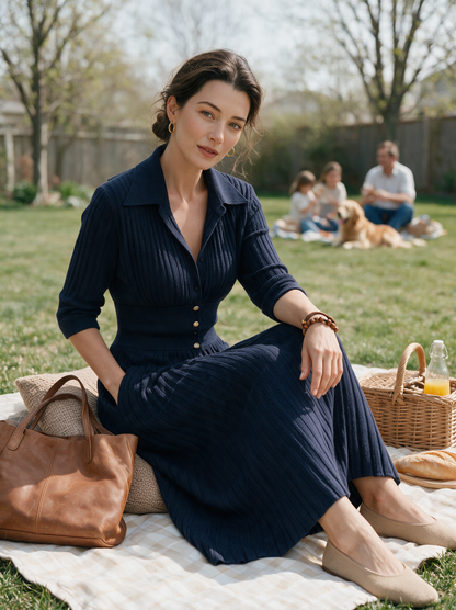 Women's Knit Pleated Dress – ModClo