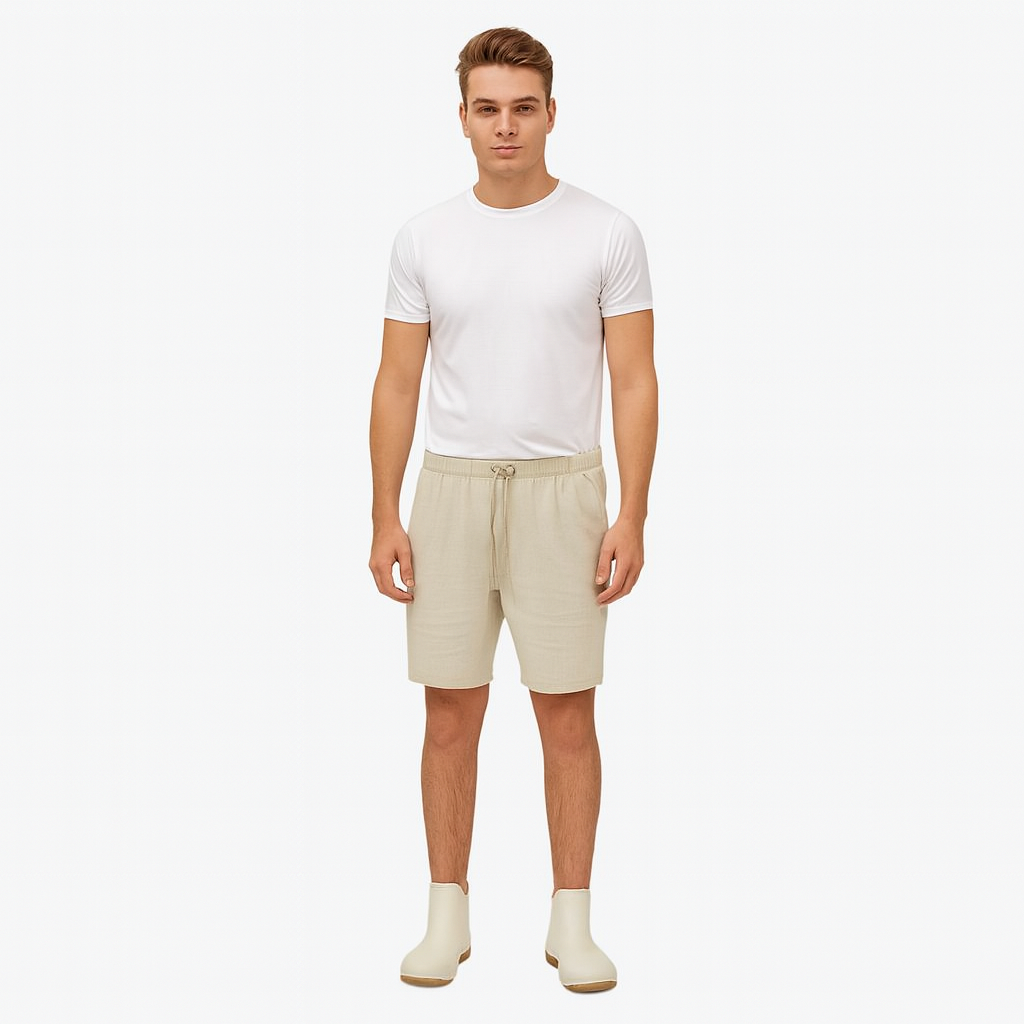 Men's Linen Striped Shorts Summer