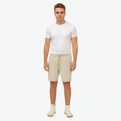 Men's Linen Striped Shorts Summer