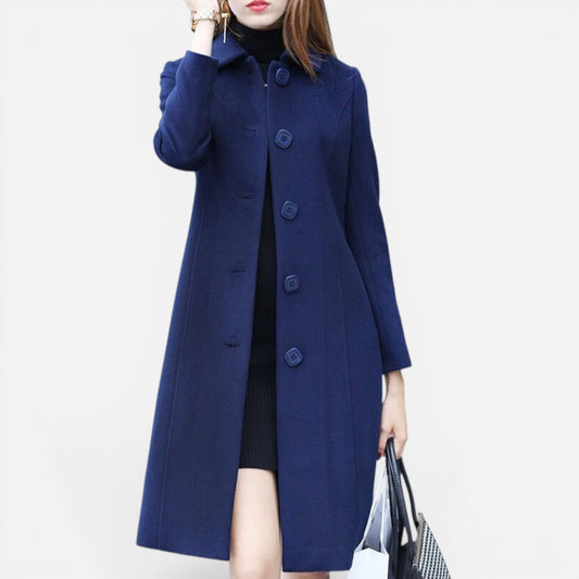 Tailored Button Front Wool Blend Coat – ModClo, view 2