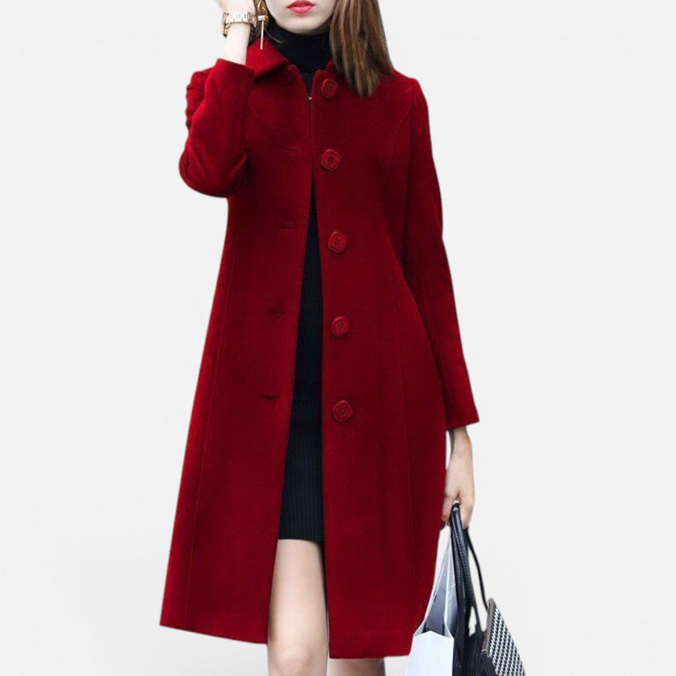 Tailored Button Front Wool Blend Coat – ModClo, view 3