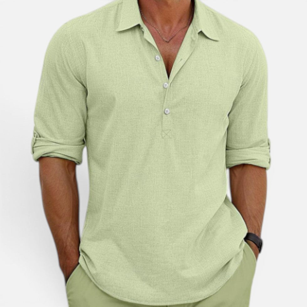 Men's Linen Polo Shirt For Summer – ModClo, view 2
