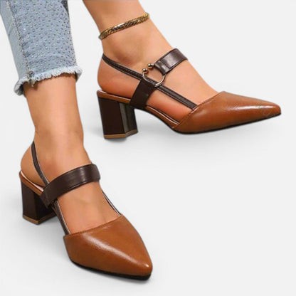 Strap Block Heel Pointed-Toe Shoes – ModClo, view 4