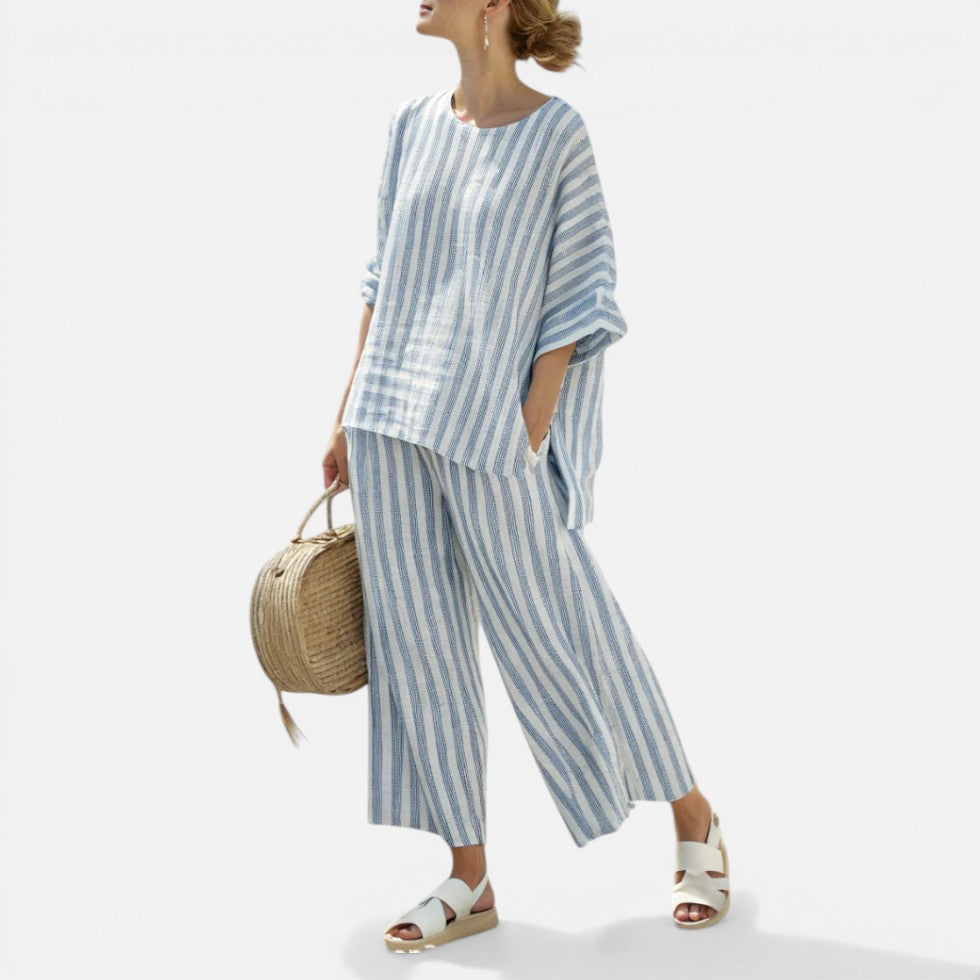Striped Relaxed Two Piece Set