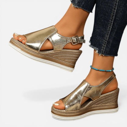 Cut Out Strap Wedge Platform Sandals – ModClo, view 15