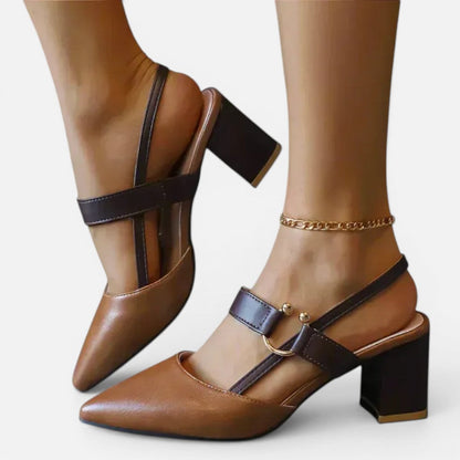 Strap Block Heel Pointed-Toe Shoes – ModClo, view 5