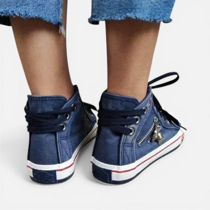 High Top Lace-Up Canvas Trainers – ModClo, view 5