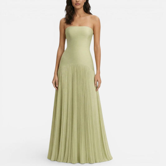 Strapless Pleated Maxi Dress – ModClo, main view