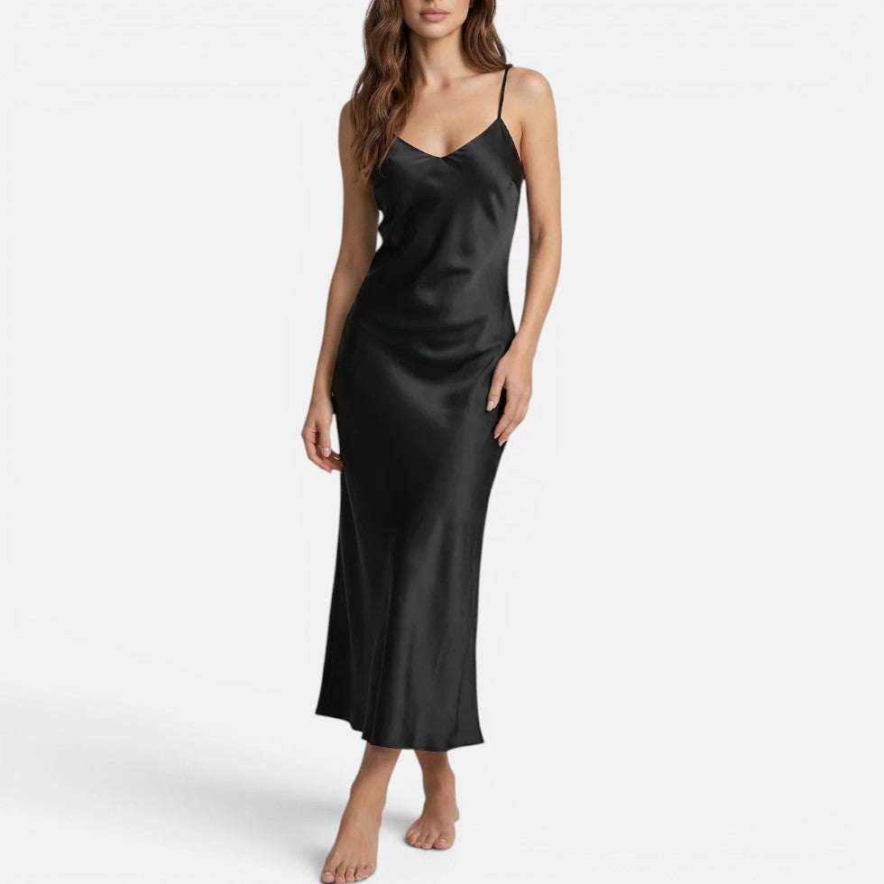 Silk Luxury Nightgown Sleeping Dress – ModClo, view 3