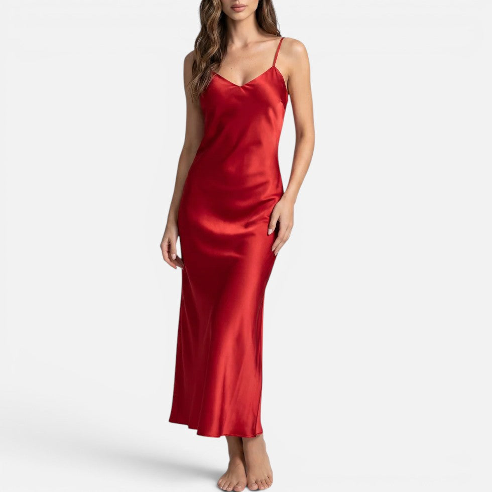 Silk Luxury Nightgown Sleeping Dress – ModClo, main view