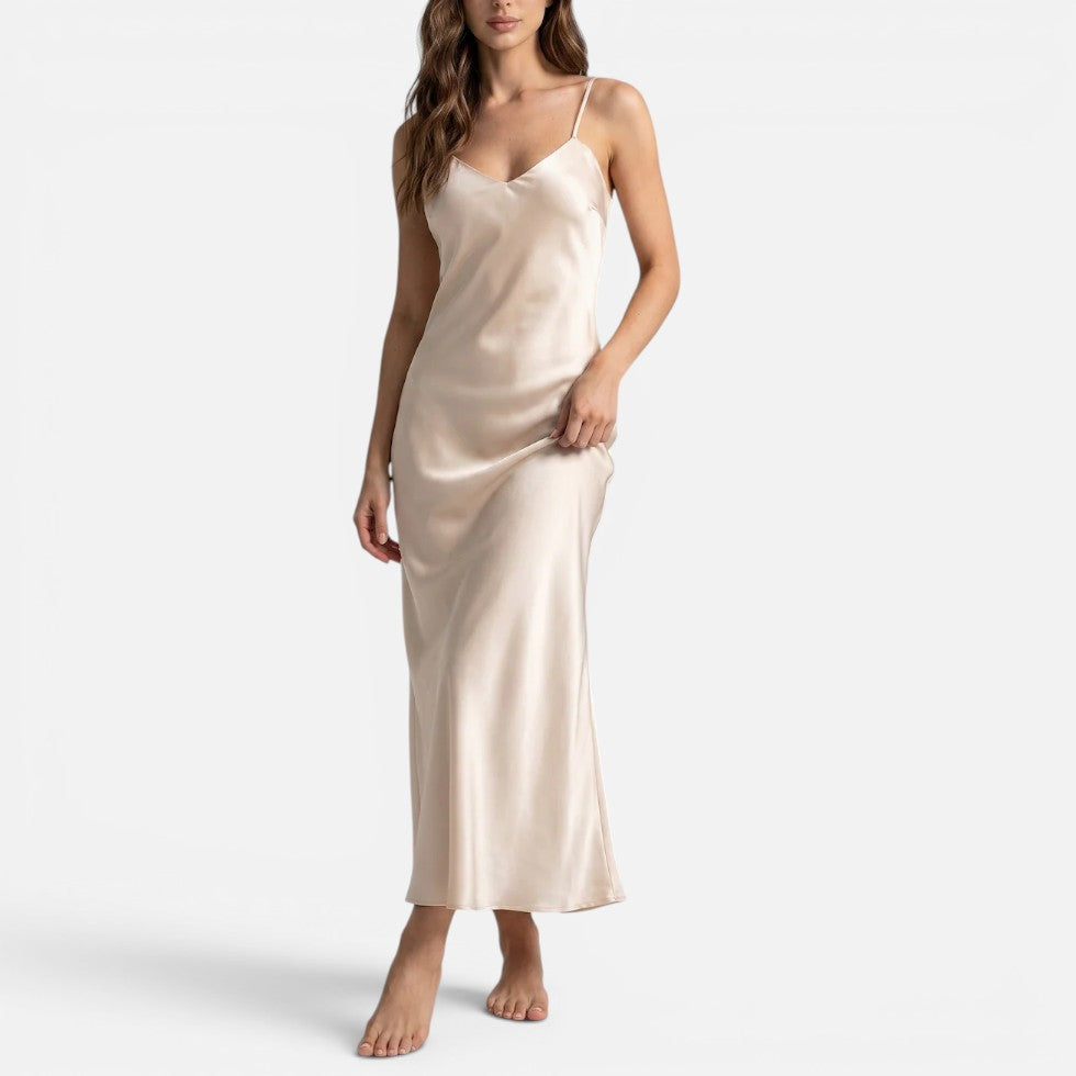Silk Luxury Nightgown Sleeping Dress – ModClo, view 5