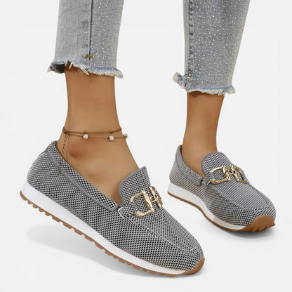 Textured Slip-On Loafers with Metal Detail – ModClo, view 3