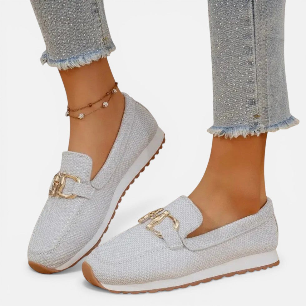 Textured Slip-On Loafers with Metal Detail – ModClo, view 4