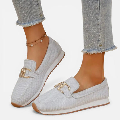 Textured Slip-On Loafers with Metal Detail – ModClo, view 4