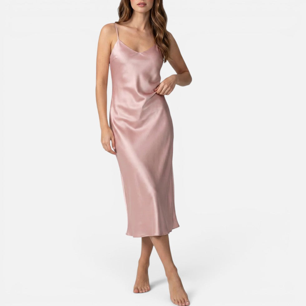Silk Luxury Nightgown Sleeping Dress – ModClo, view 7