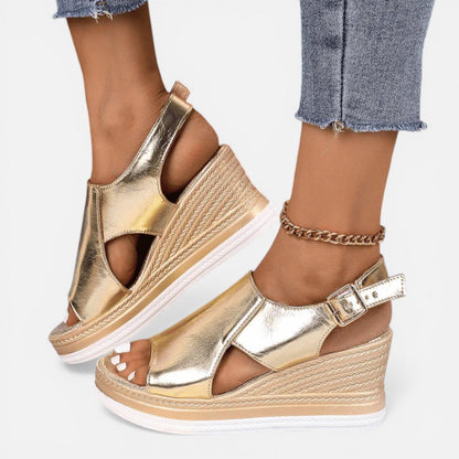 Cut Out Strap Wedge Platform Sandals – ModClo, view 10