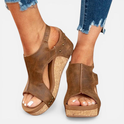 Platform Wedge Cut Out Sandals – ModClo, view 9