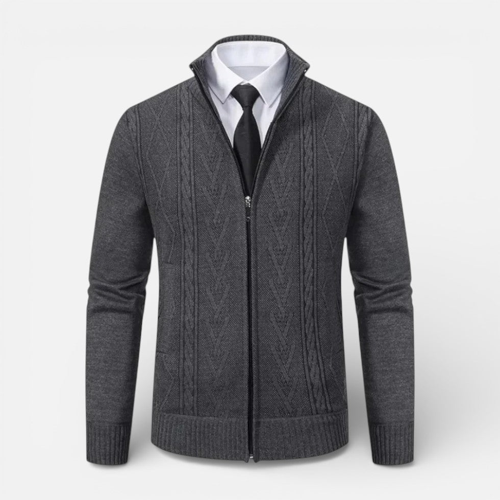 Zip Up Knit Cardigan