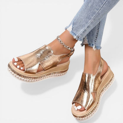 Cut Out Strap Wedge Platform Sandals – ModClo, view 16