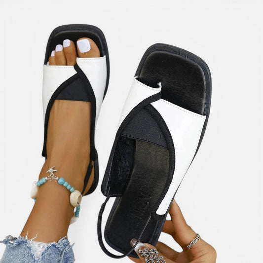 Open-Toe Slingback Flat Sandals – ModClo, view 2