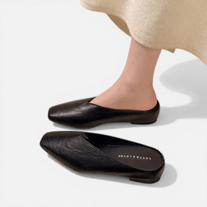 Slip-On Flat Mules Square Toe – ModClo, view 6