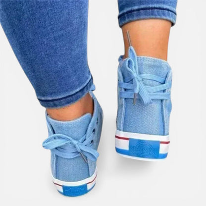 High Top Lace-Up Canvas Trainers – ModClo, view 4