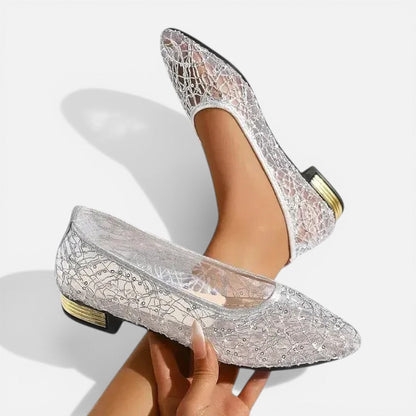 Lace Detail Low Heel Flats – ModClo, view 3