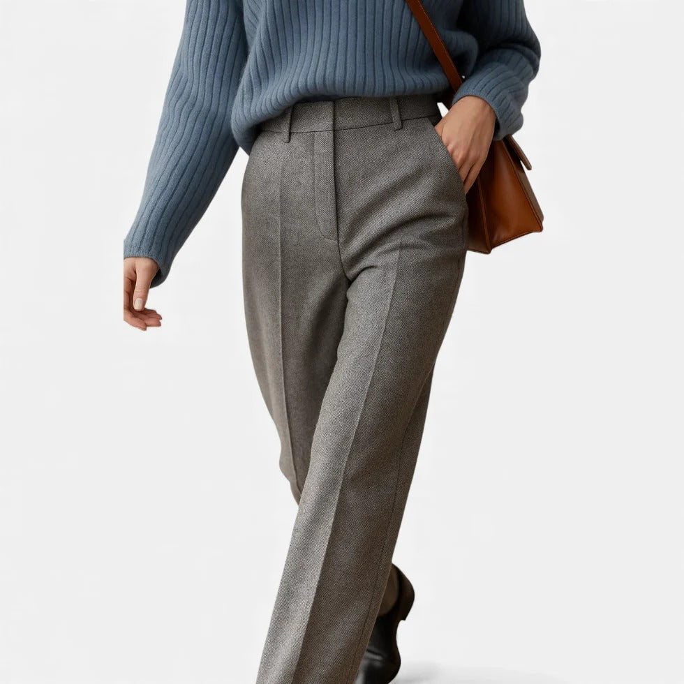 High Waist Tailored Trousers