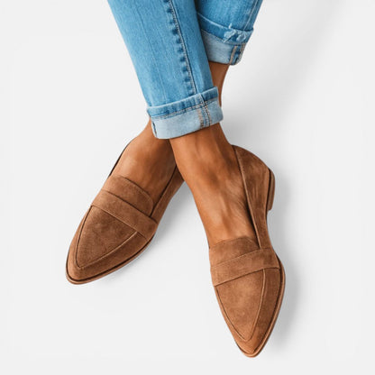 Suede Style Pointed-Toe Loafers – ModClo, main view