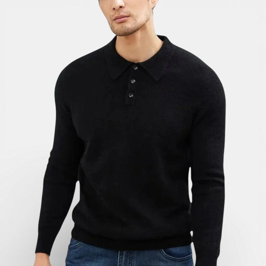 Long Sleeve Knit Polo Sweater