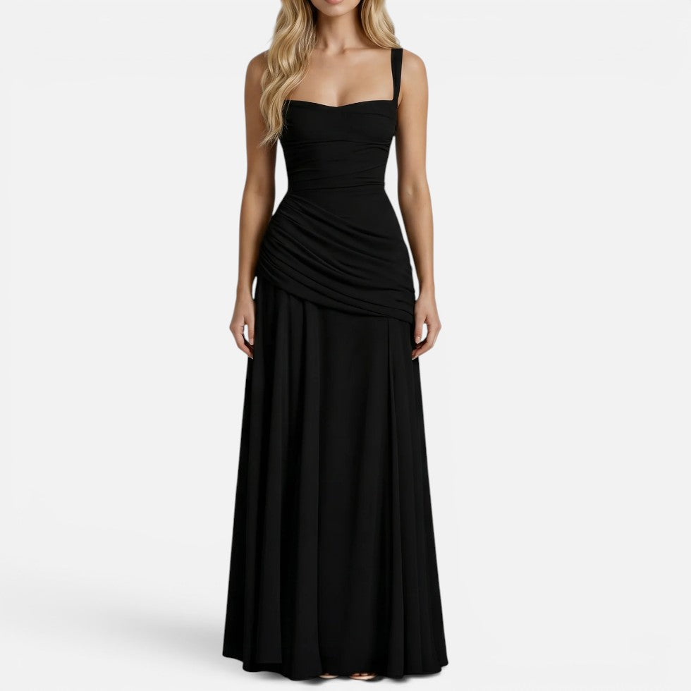 Maxi Dress Ruched Sleeveless Square Neck – ModClo, view 6