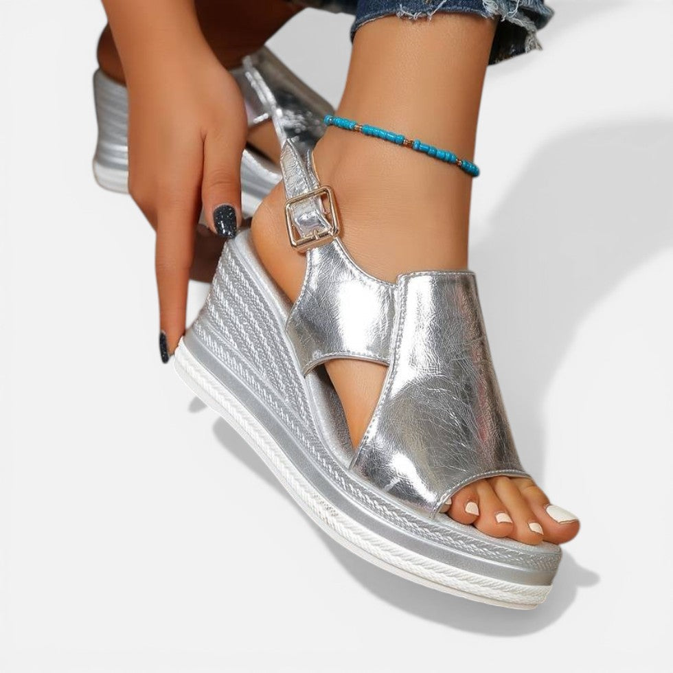 Cut Out Strap Wedge Platform Sandals – ModClo, view 7