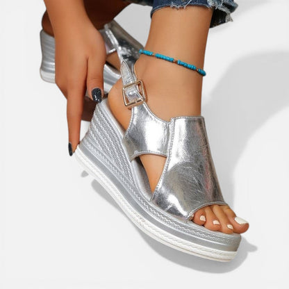Cut Out Strap Wedge Platform Sandals – ModClo, view 7
